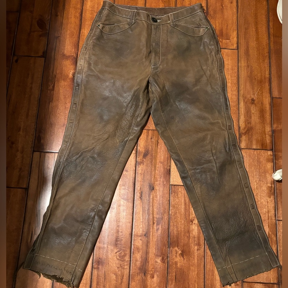 Men’s vintage Polo Ralph Lauren leather trousers